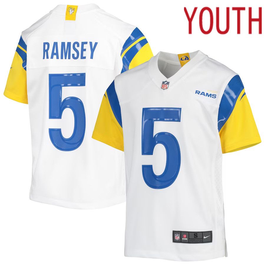Youth Los Angeles Rams 5 Jalen Ramsey Nike White Game NFL Jersey